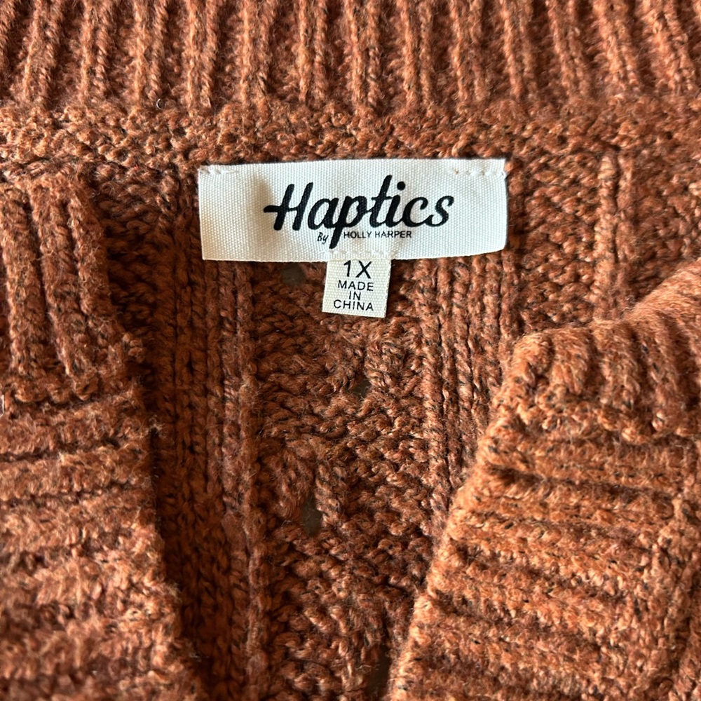 Haptics by holy harper woman sweater color brown size 1X - Picture 2 of 5